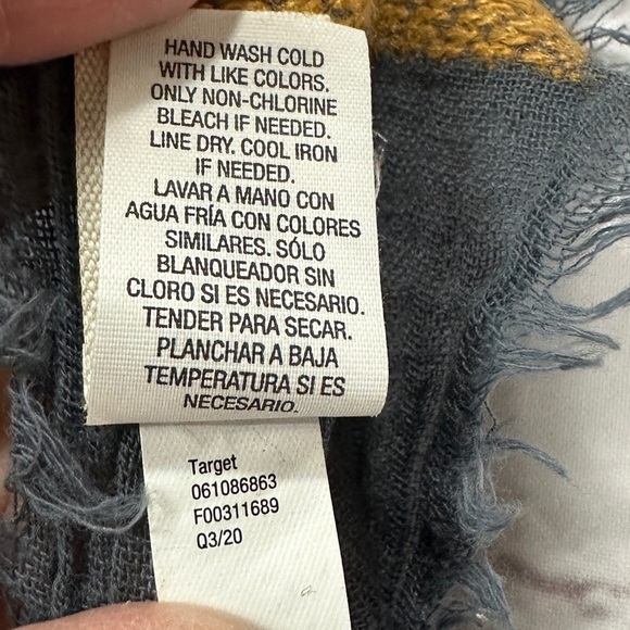 Universal Thread gray browns cotton blend square scarf wrap 52" x 50" GUC - Picture 3 of 4